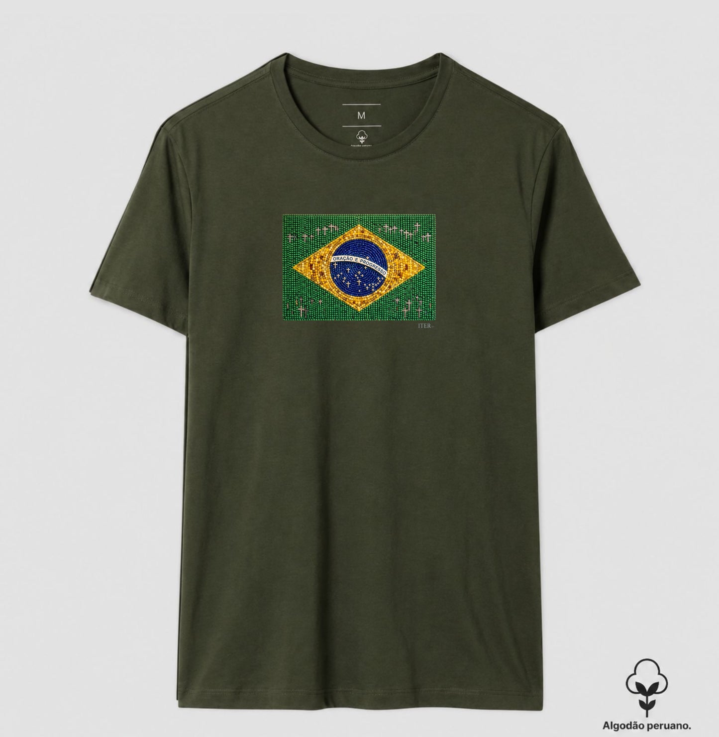 Oração e progresso - Bandeira de terço - Premium