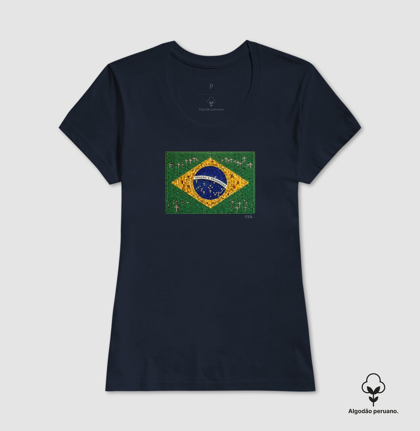 Oração e progresso - Bandeira de terço - Premium