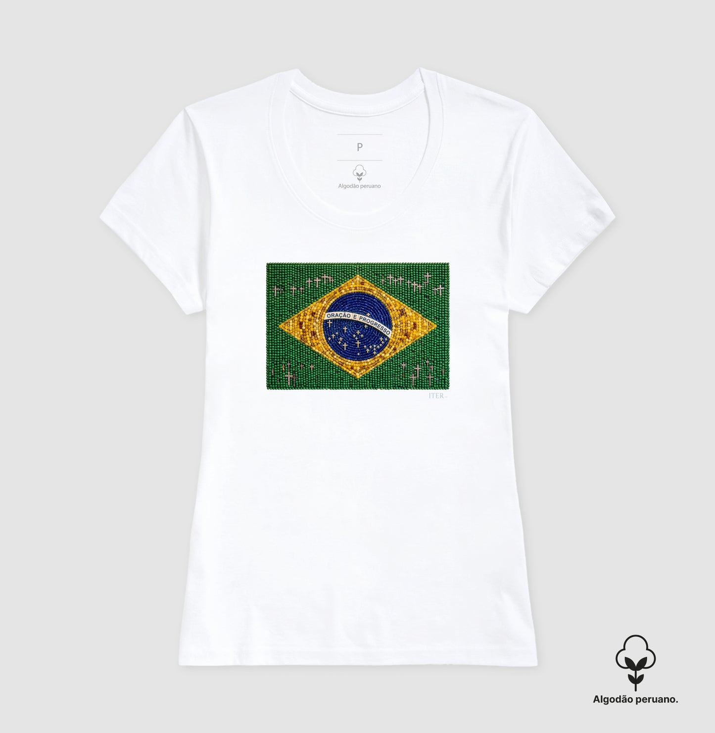 Oração e progresso - Bandeira de terço - Premium