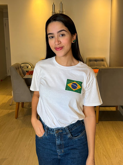 Oração e progresso - Bandeira de terço, bolso