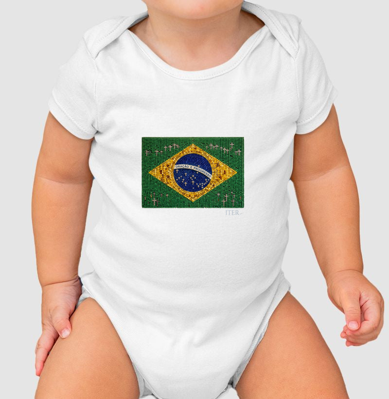 Body - Oração e progresso - Bandeira de terço, bolso
