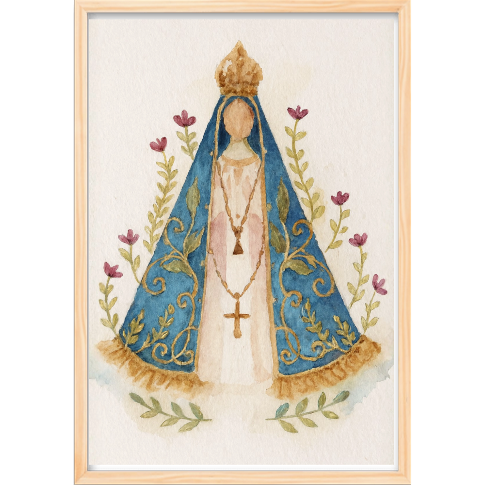 Quadro Caixa - Aquarela, N. Senhora Aparecida