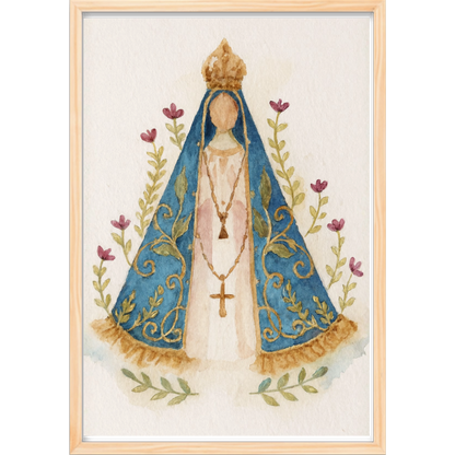 Quadro Caixa - Aquarela, N. Senhora Aparecida