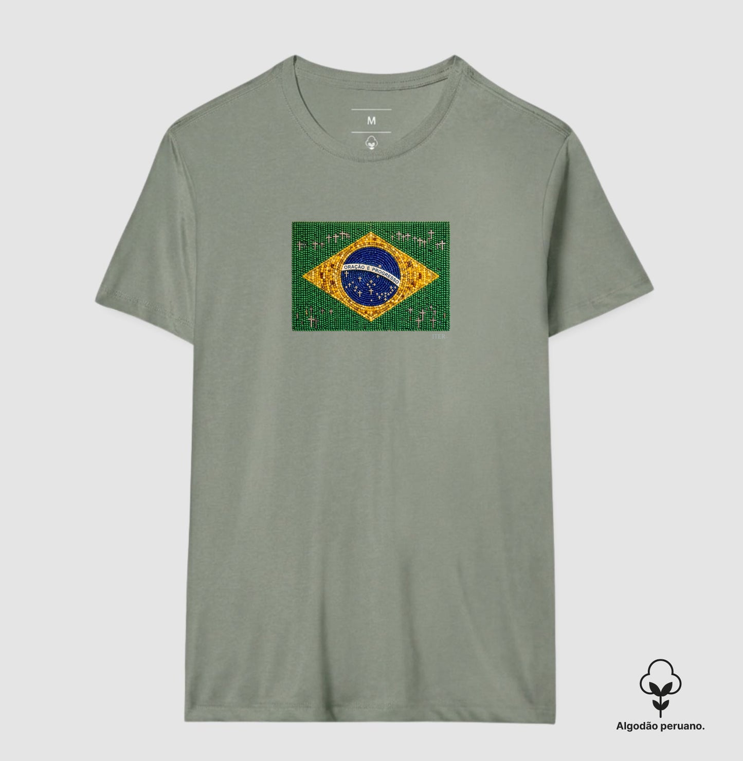 Oração e progresso - Bandeira de terço - Premium