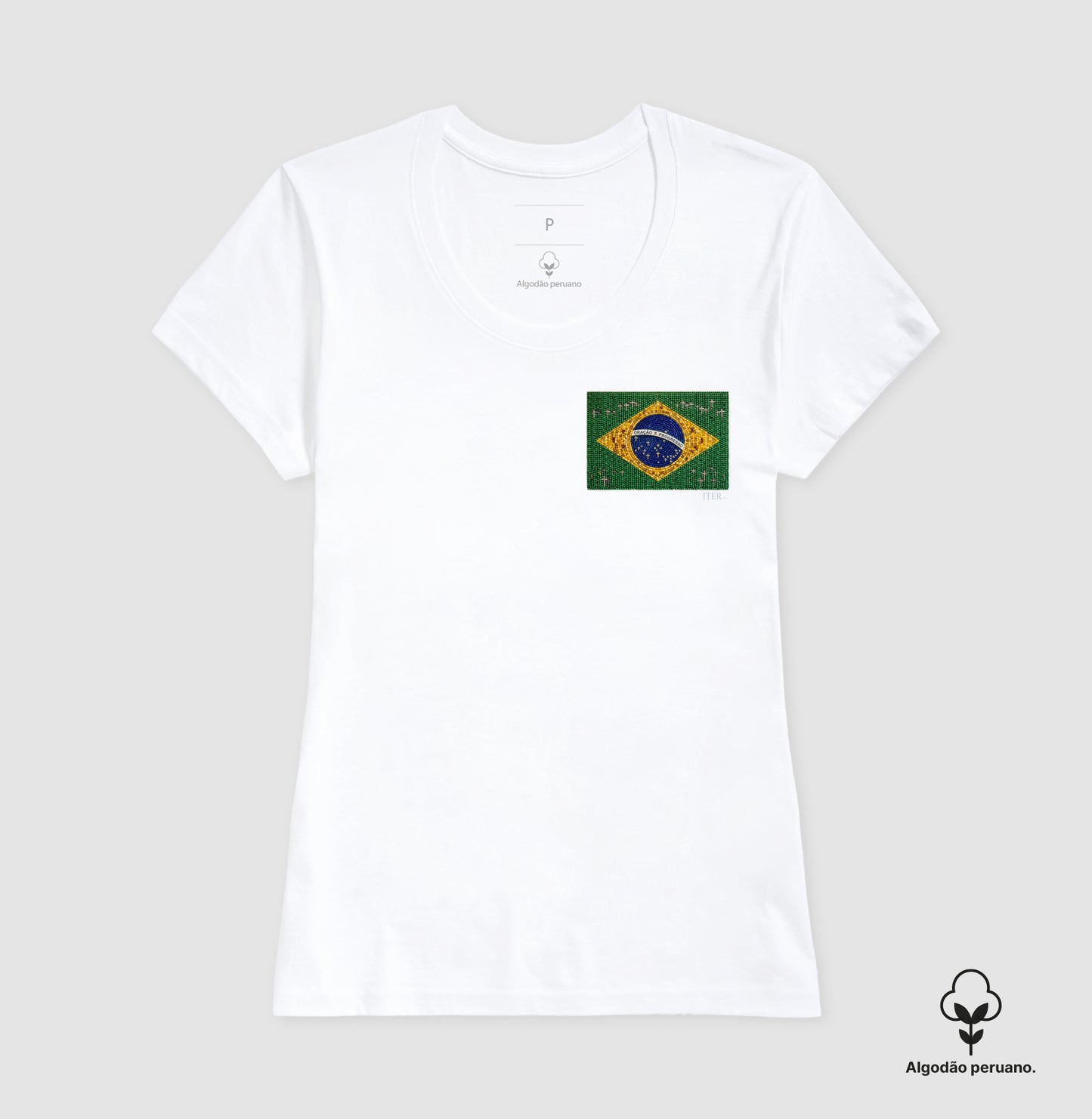 Oração e progresso - Bandeira de terço, bolso - Premium