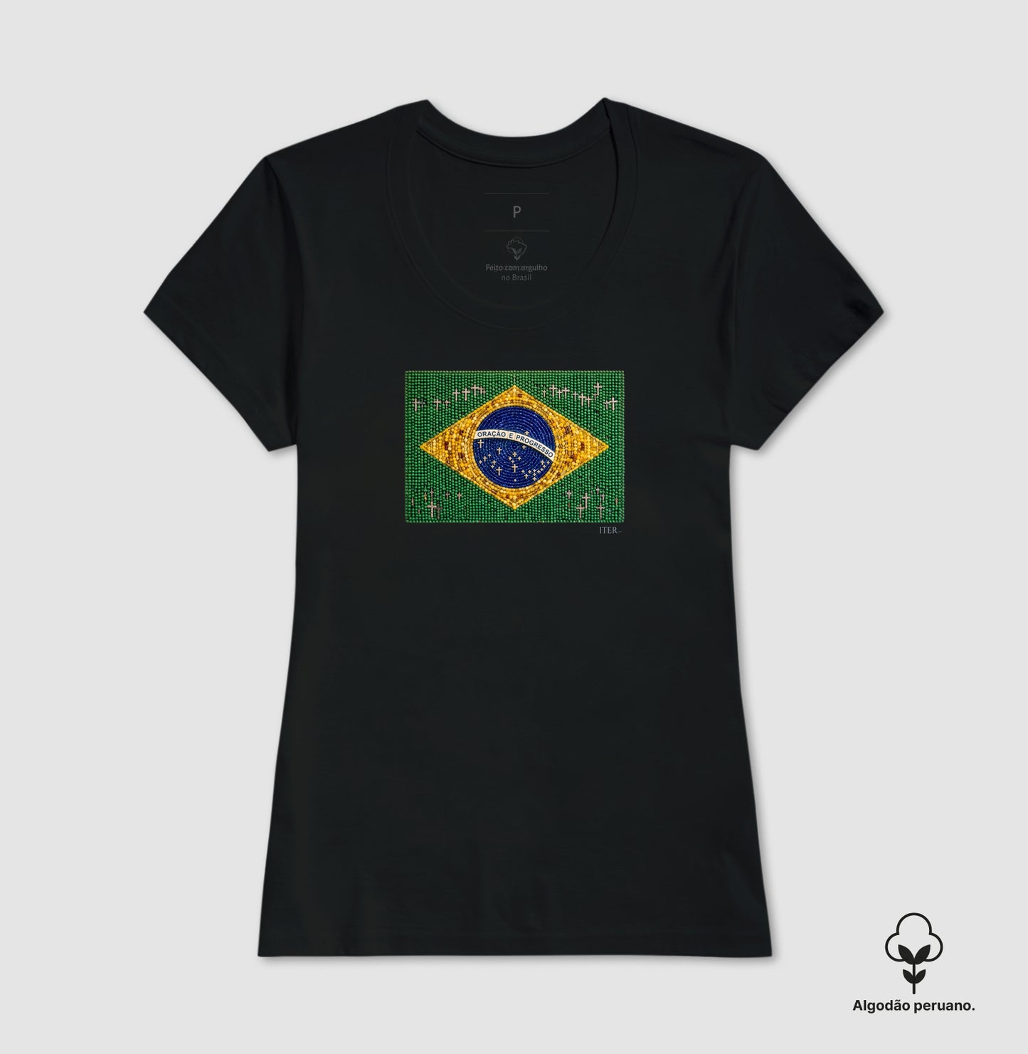 Oração e progresso - Bandeira de terço - Premium