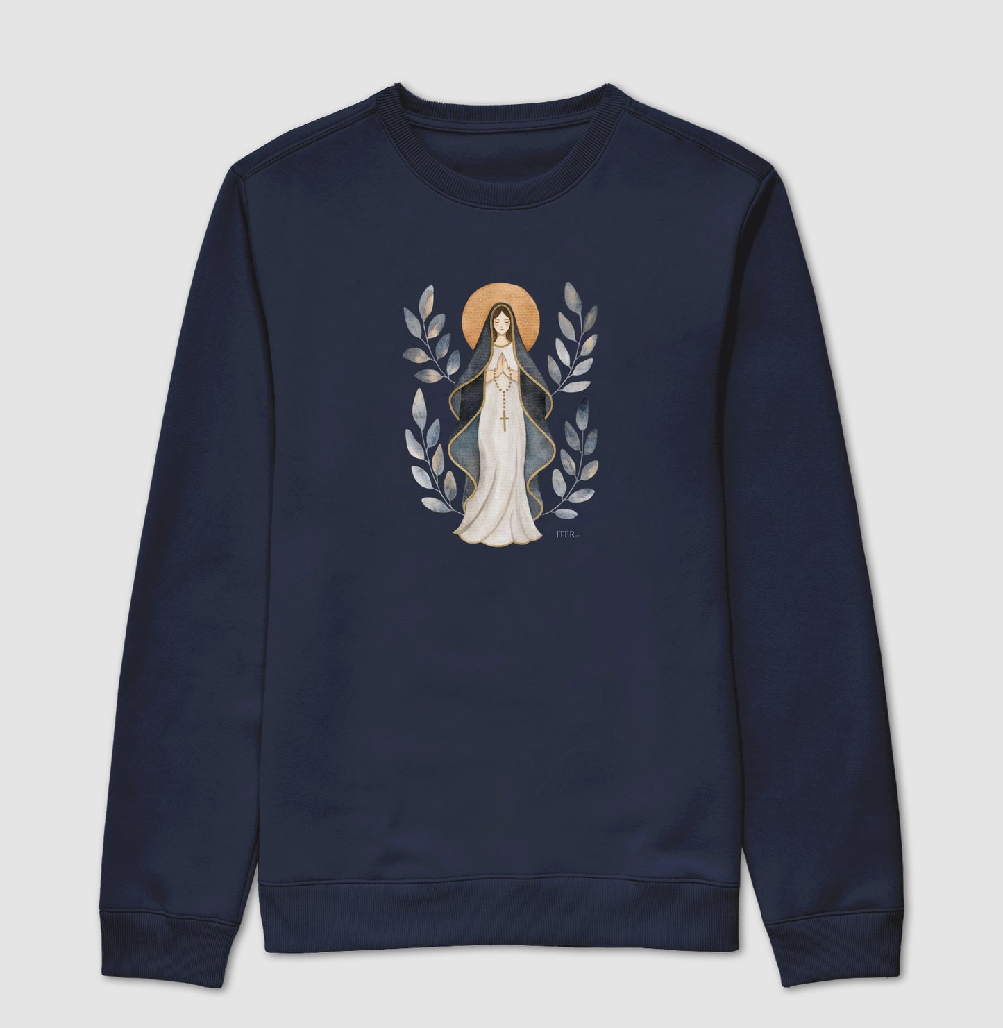 Suéter Moletom - Mãe que intercede, aquarela