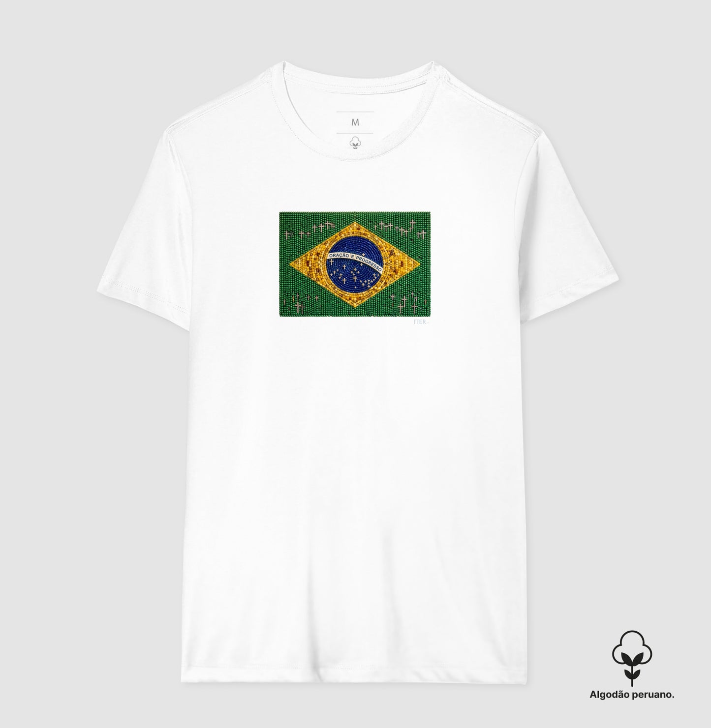 Oração e progresso - Bandeira de terço - Premium