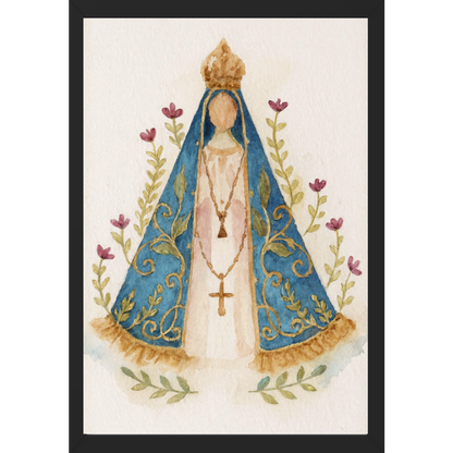 Quadro Caixa - Aquarela, N. Senhora Aparecida