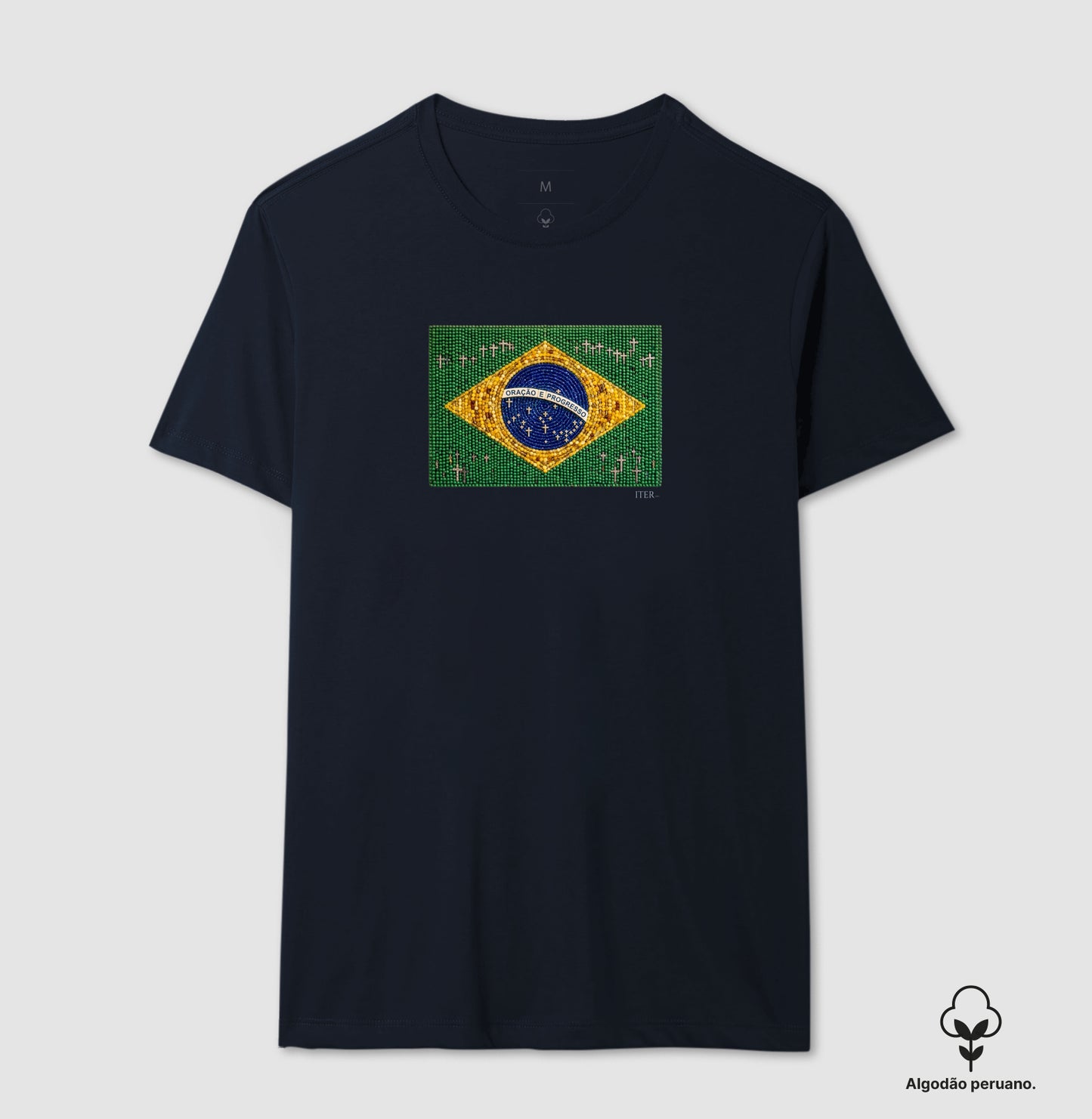 Oração e progresso - Bandeira de terço - Premium