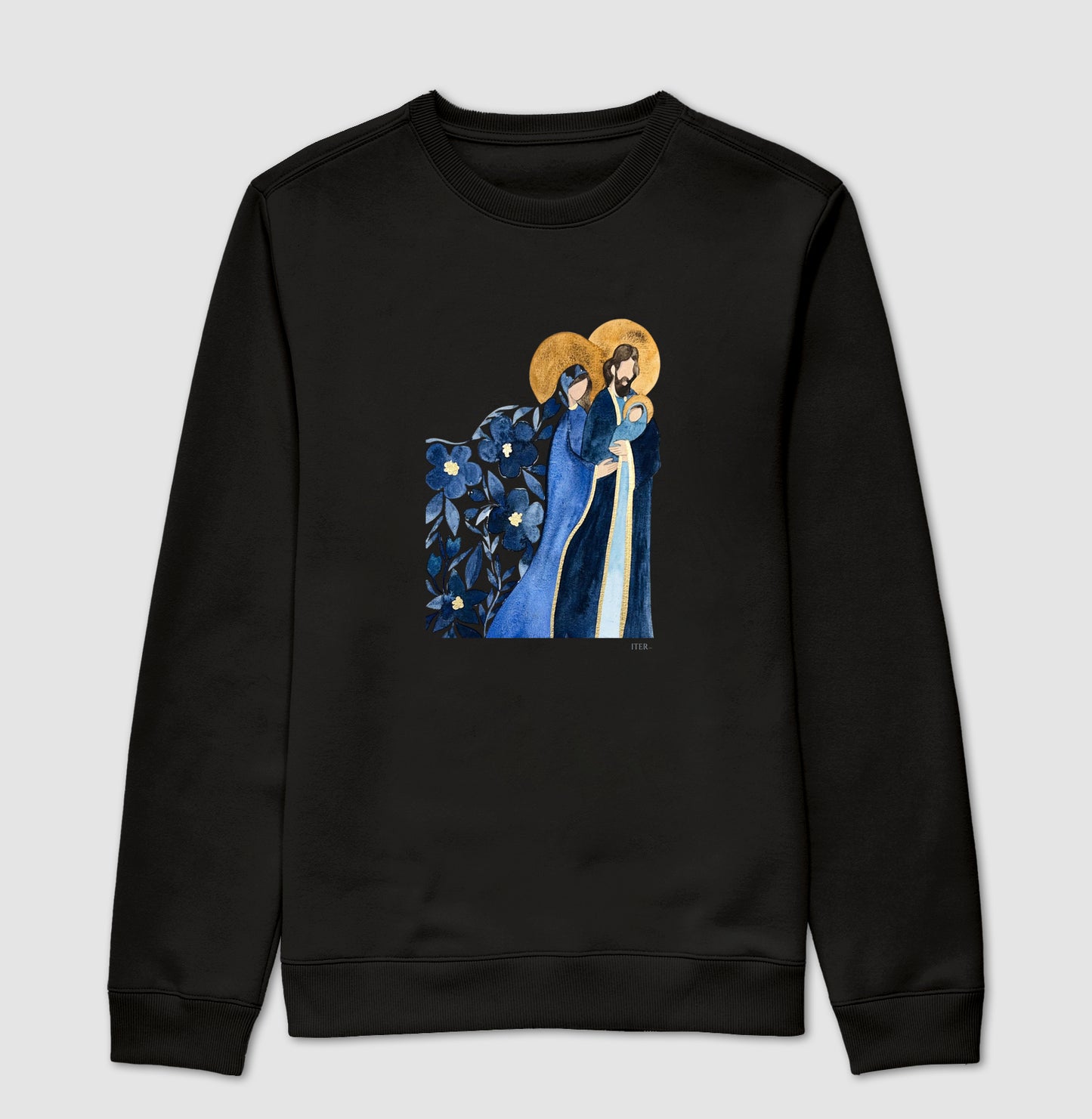 Suéter Moletom - Sagrada Família - Aquarela blue