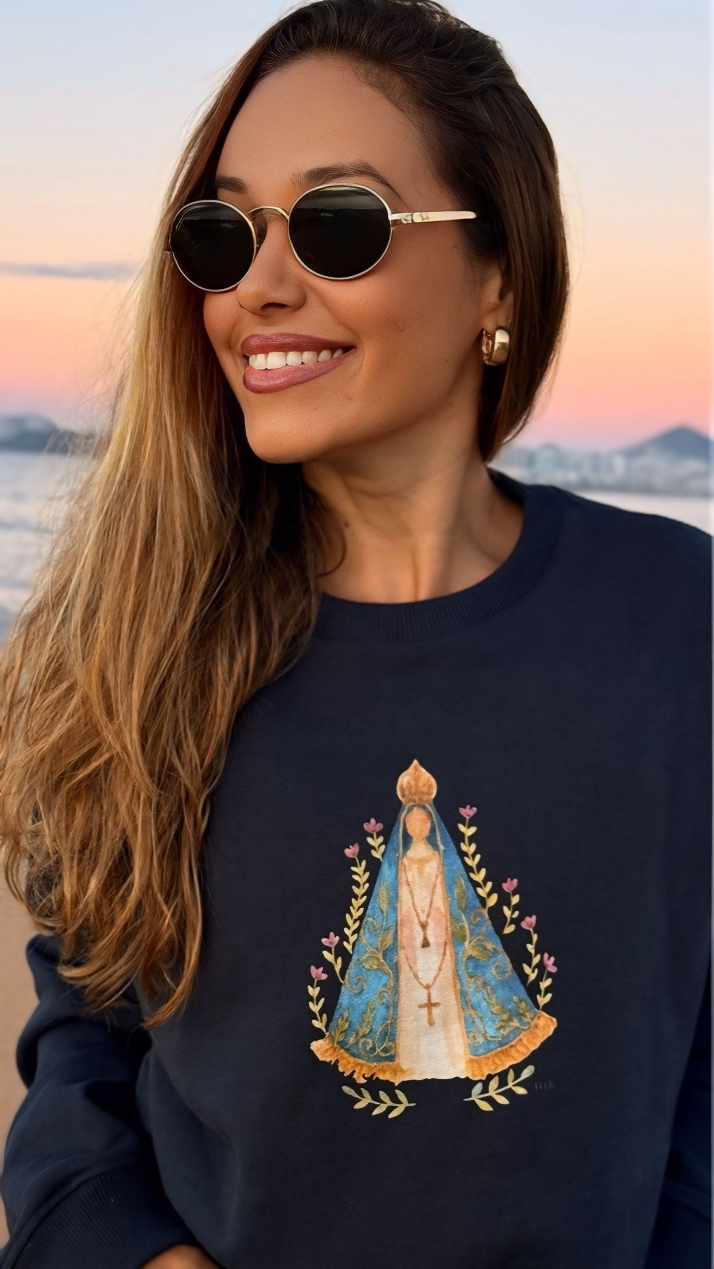 Suéter Moletom - Aquarela, N. Senhora Aparecida