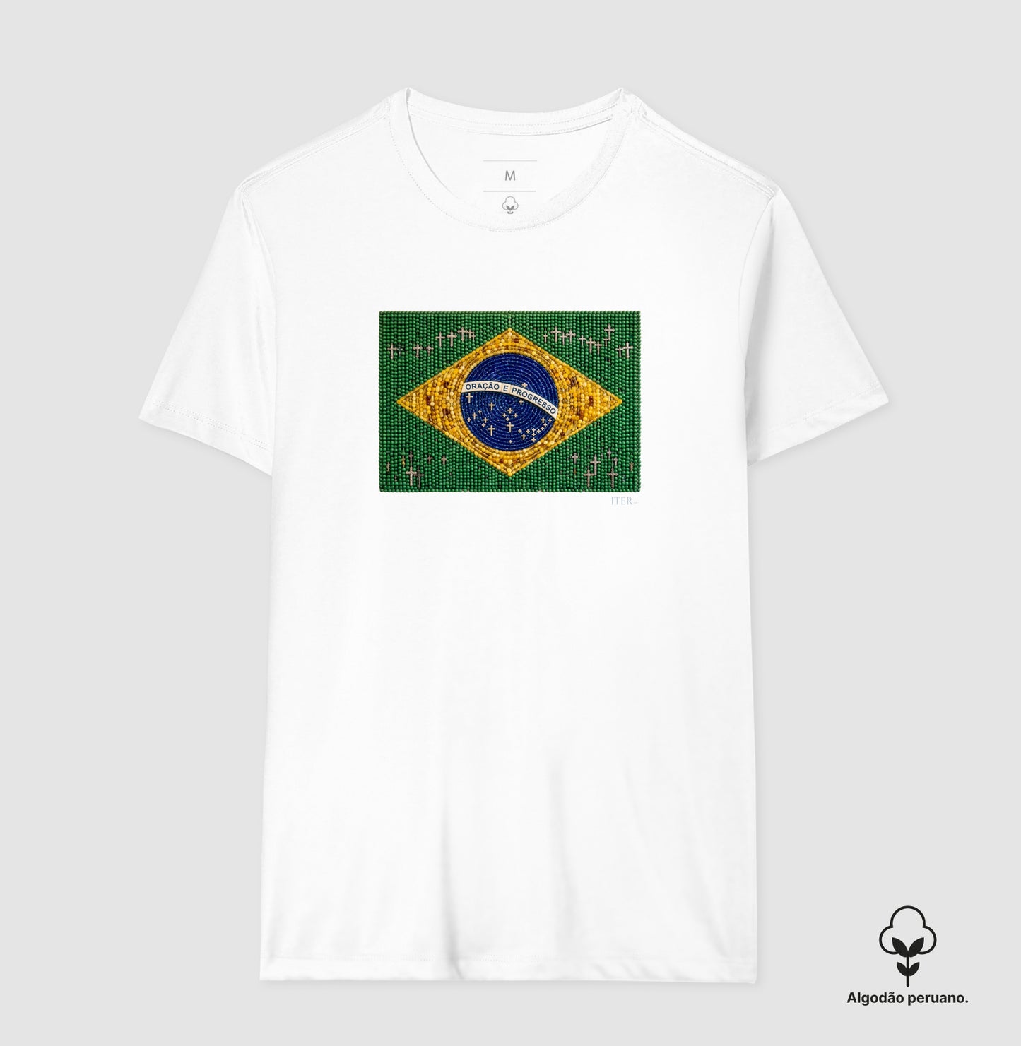 Oração e progresso - Bandeira de terço - Premium