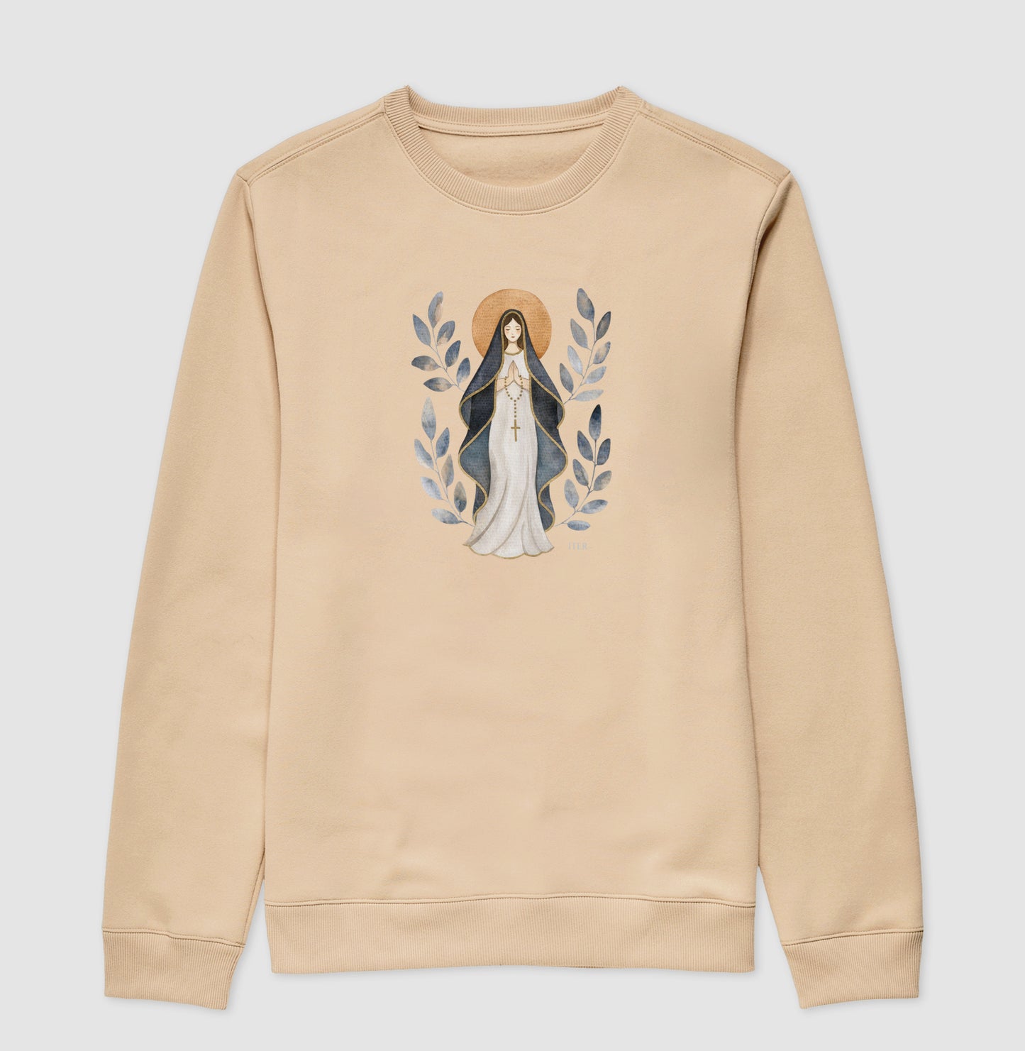 Suéter Moletom - Mãe que intercede, aquarela