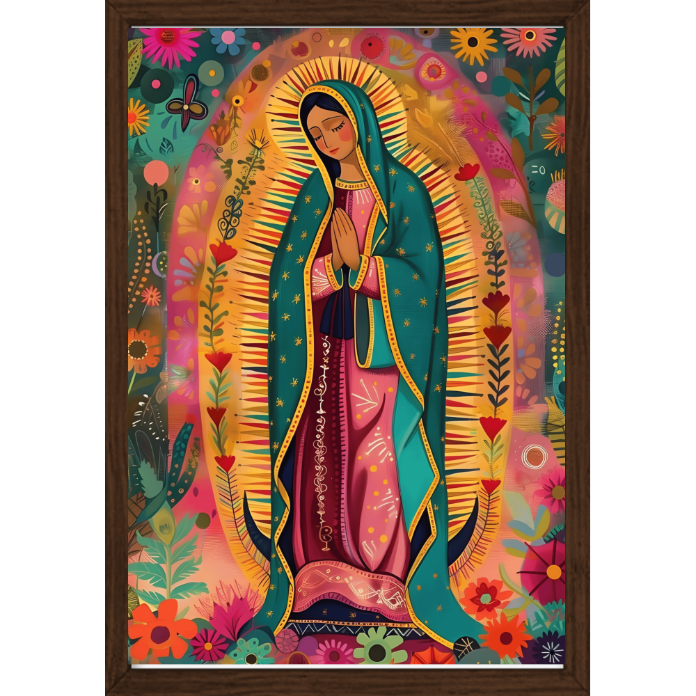 Quadro Caixa - Guadalupe em flores
