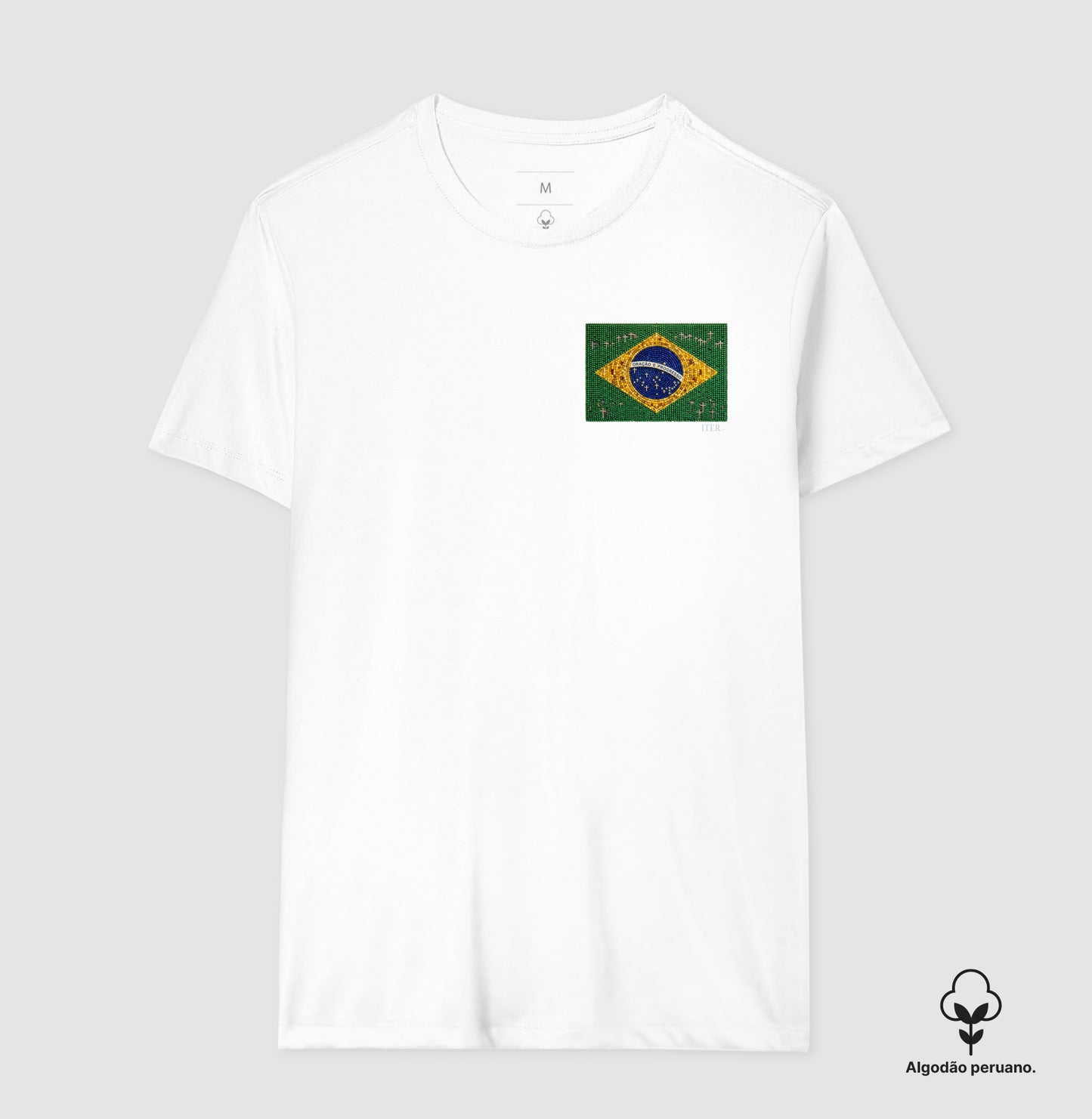 Oração e progresso - Bandeira de terço, bolso - Premium