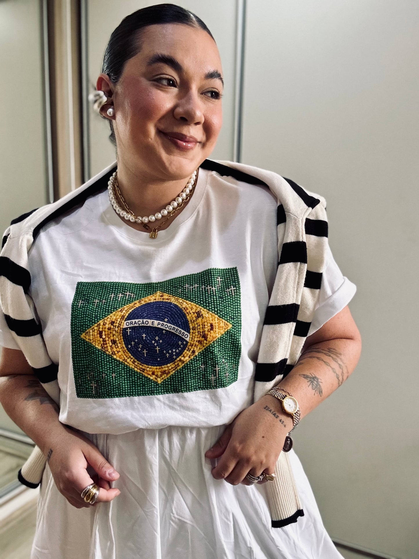 Oração e progresso - Bandeira de terço
