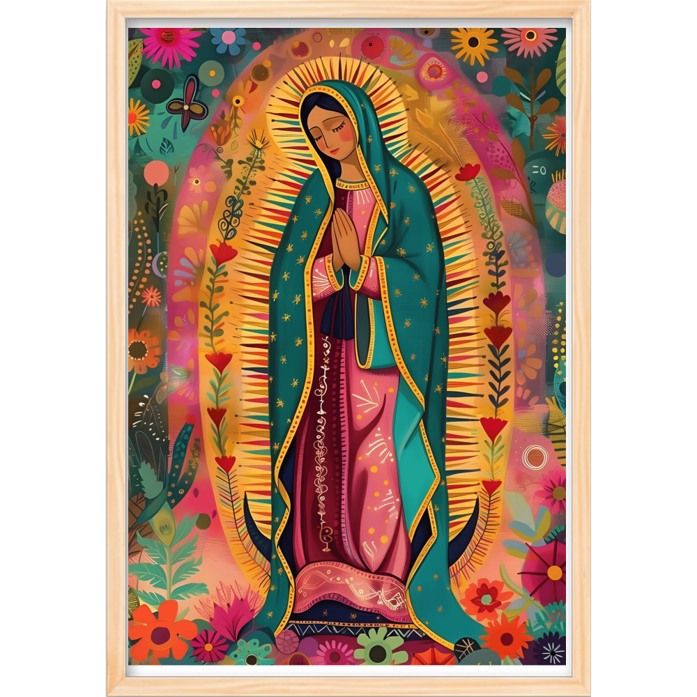 Quadro Caixa - Guadalupe em flores
