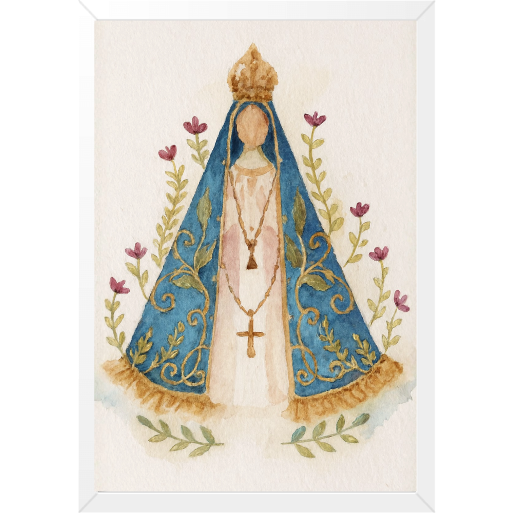 Quadro Caixa - Aquarela, N. Senhora Aparecida