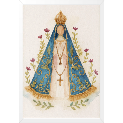 Quadro Caixa - Aquarela, N. Senhora Aparecida