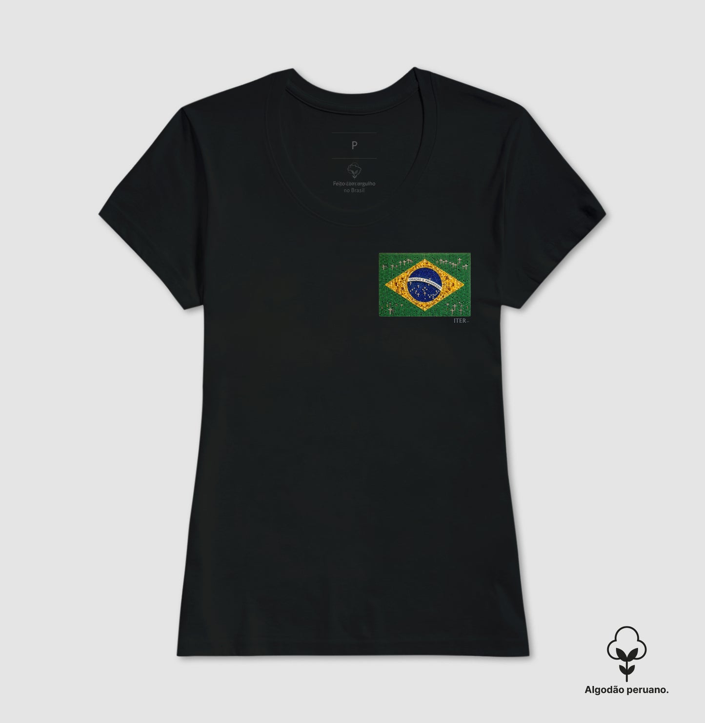 Oração e progresso - Bandeira de terço, bolso - Premium