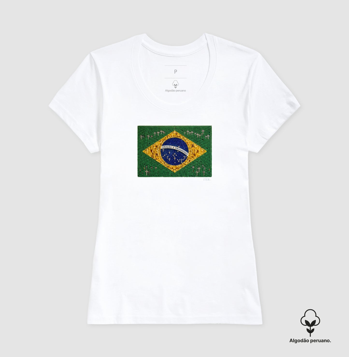 Oração e progresso - Bandeira de terço - Premium
