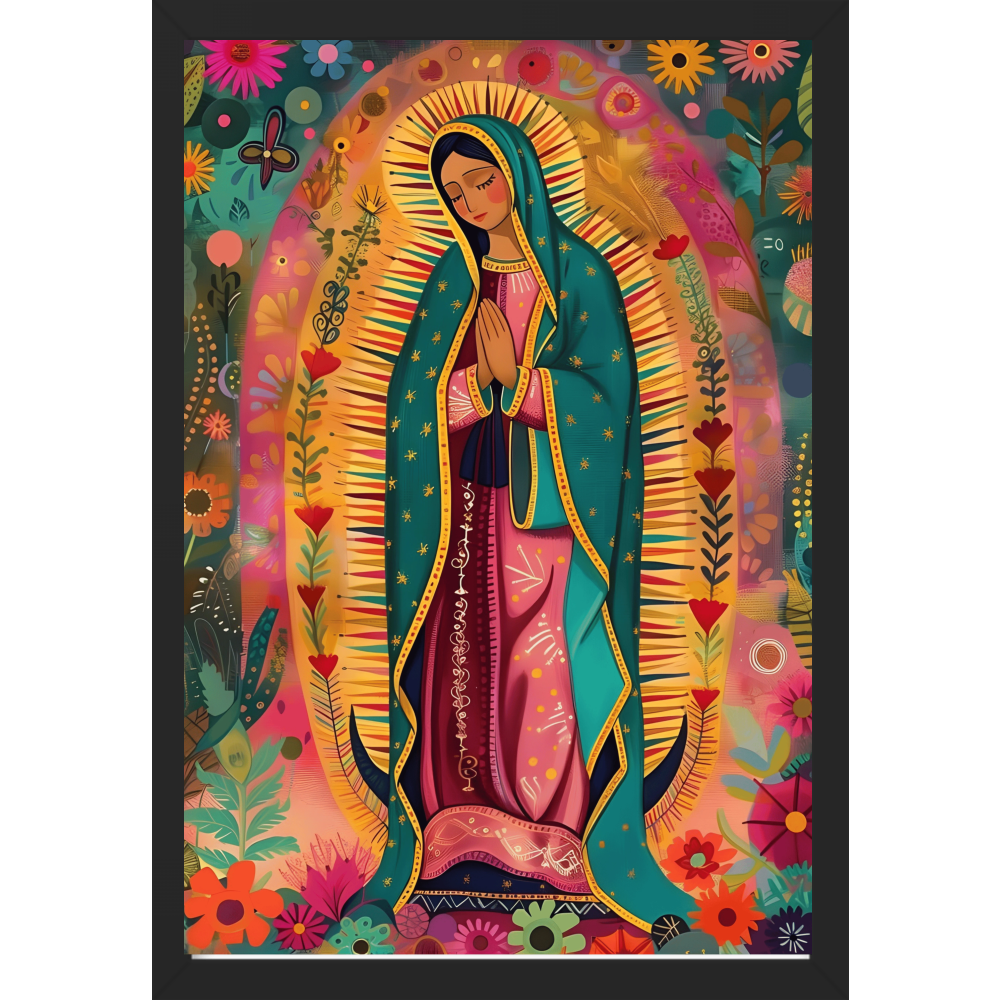 Quadro Caixa - Guadalupe em flores