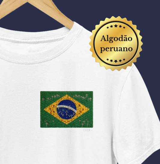 Oração e progresso - Bandeira de terço, bolso - Premium