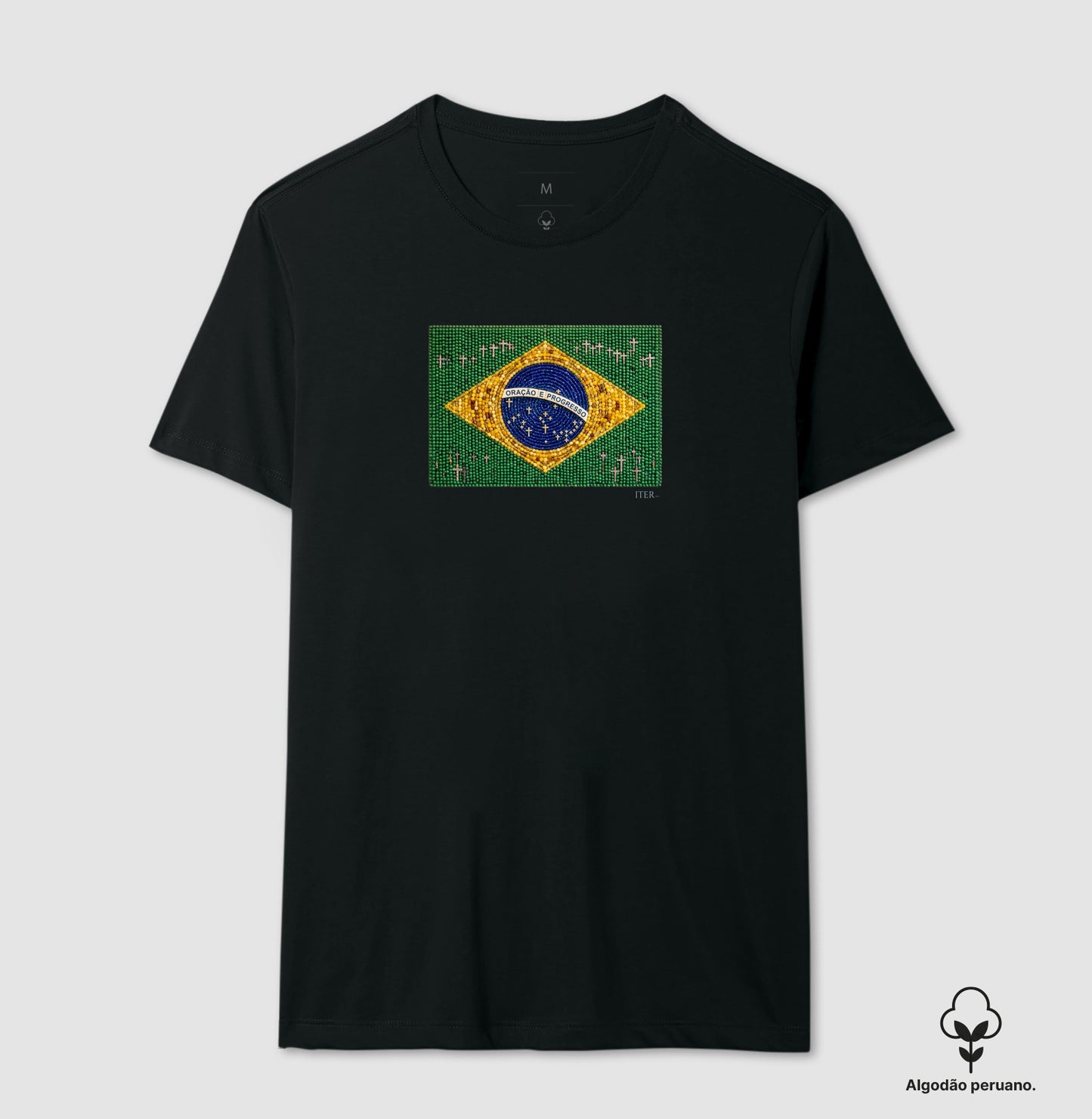 Oração e progresso - Bandeira de terço - Premium