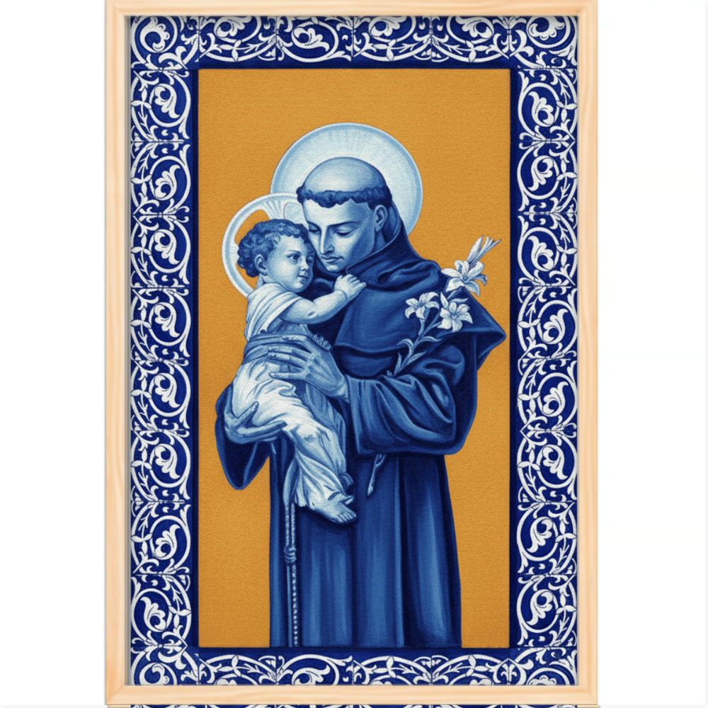 Santo Antônio - Quadro caixa com vidro acrílico
