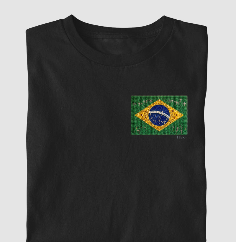 Oração e progresso - Bandeira de terço, bolso