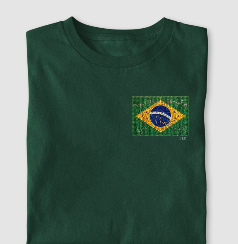 Oração e progresso - Bandeira de terço, bolso