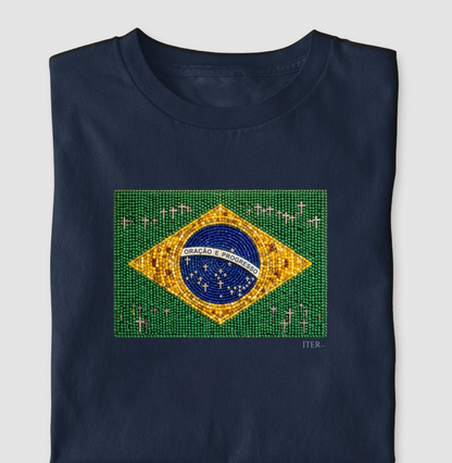 Oração e progresso - Bandeira de terço - Premium