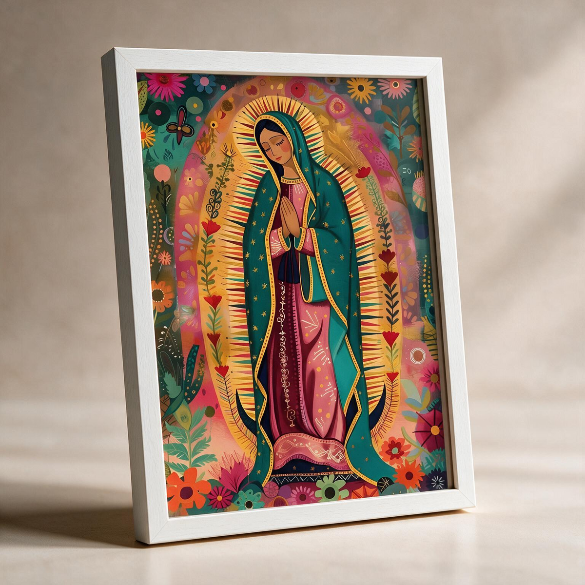 Quadro Caixa - Guadalupe em flores