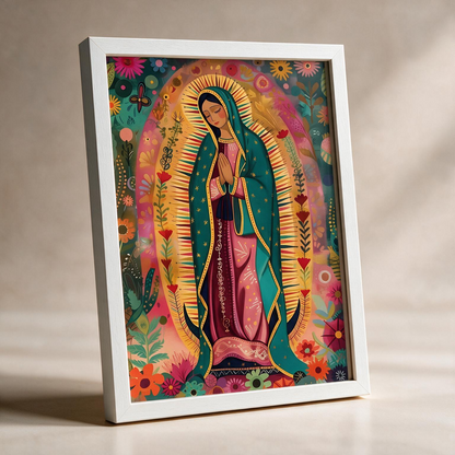 Quadro Caixa - Guadalupe em flores