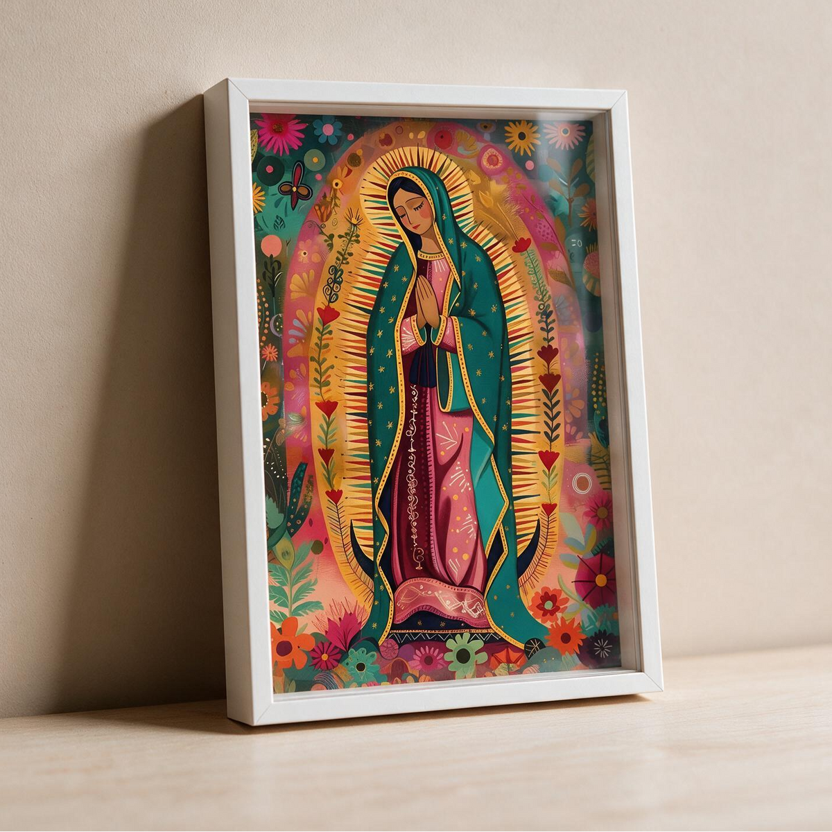 Quadro Caixa - Guadalupe em flores