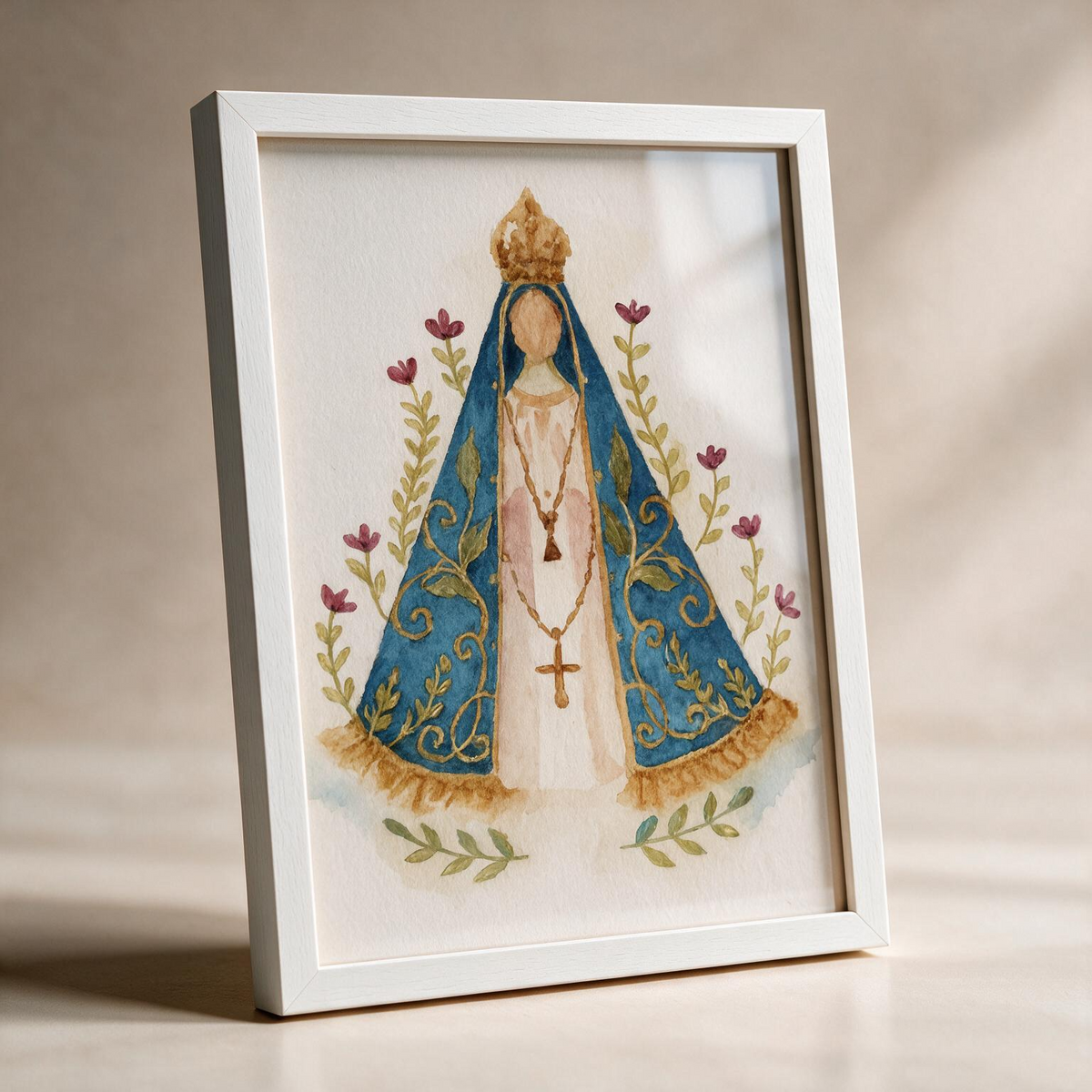 Quadro Caixa - Aquarela, N. Senhora Aparecida