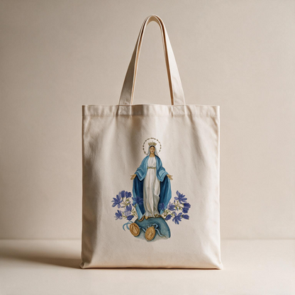 N. Senhora das Graças Aquarela - azul Ecobag