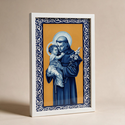 Santo Antônio - Quadro caixa com vidro acrílico
